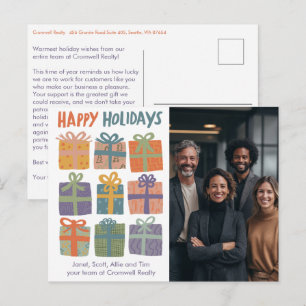 Business Corporate Christmas Holiday CUSTOM Photo Postcard