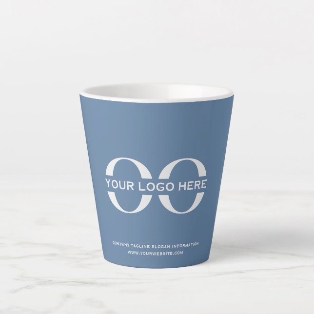 Business Corporate Company Logo Blue Latte Mug (Front)