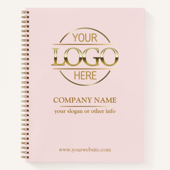 Business Corporate Company Logo Pink Promotional  Notebook (Front)