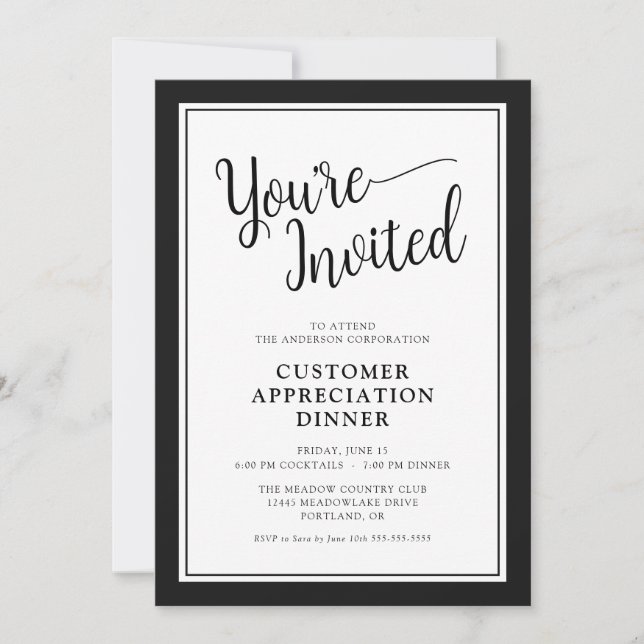 Business Corporate Customer Appreciation Dinner Invitation (Front)