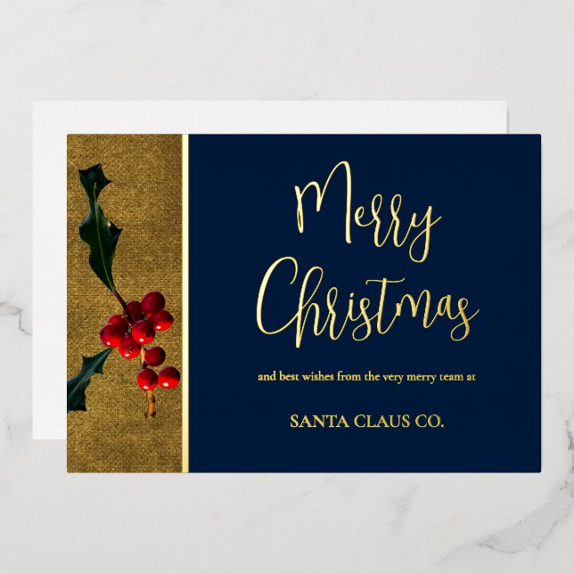 Business Corporate Golden unique Holiday Card (Front/Back)