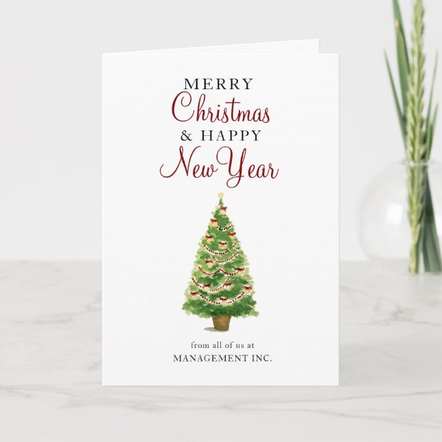 Business Corporate Holiday New Year Christmas Card (Front)