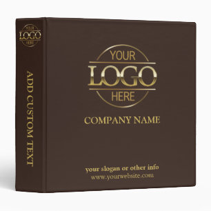 Business Corporate Records Custom Logo Brown Gold Binder