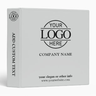 Business Corporate Records Custom Logo Light Grey Binder