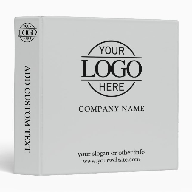 Business Corporate Records Custom Logo Light Grey Binder (Front/Spine)
