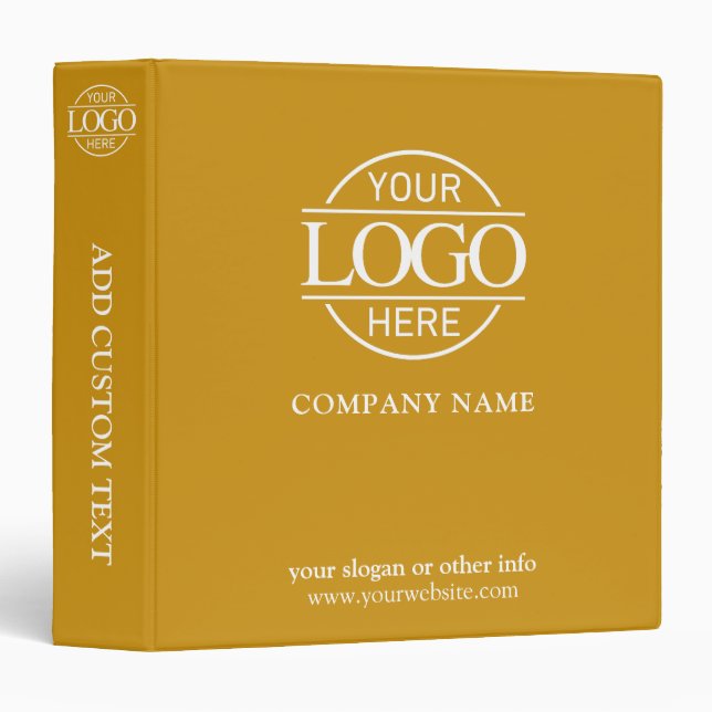 Business Corporate Records Custom Logo Mustard Binder (Front/Spine)