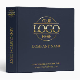 Business Corporate Records Custom Logo Navy Blue Binder
