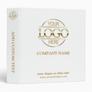 Business Corporate Records Custom Logo White Binder