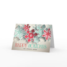 Business Corporate Snowflakes Happy Holidays Card
