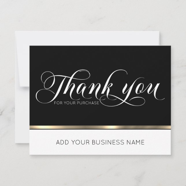 Business Corporate Thank You Gold Black | Add LOGO (Front)