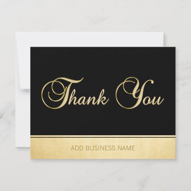 Business Corporate Thank You Gold Black | Add LOGO (Front)