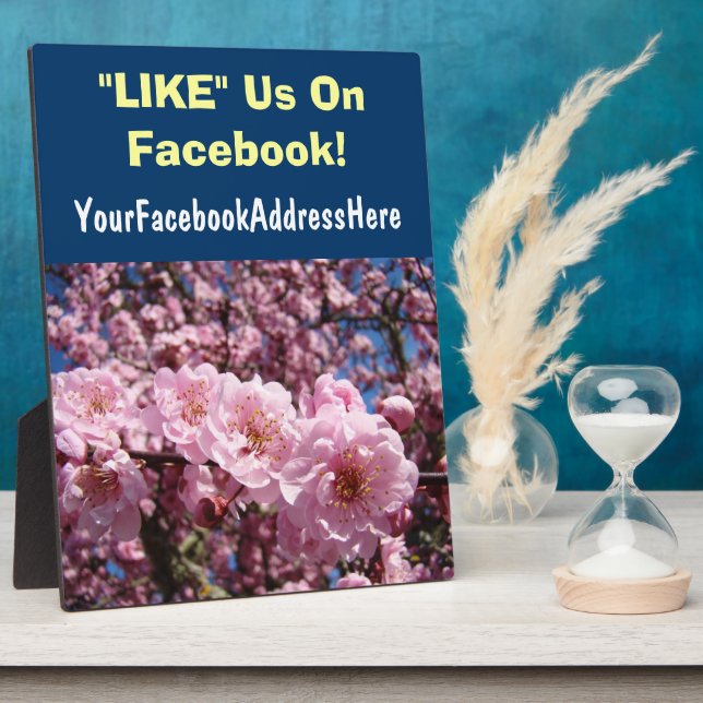 Business Counter Plaques LIKE Us On Facebook (Side)