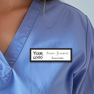Business Custom Logo Minimalist Border Name Tag