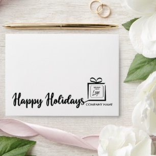 Business custom logo minimalist Happy Holidays Envelope