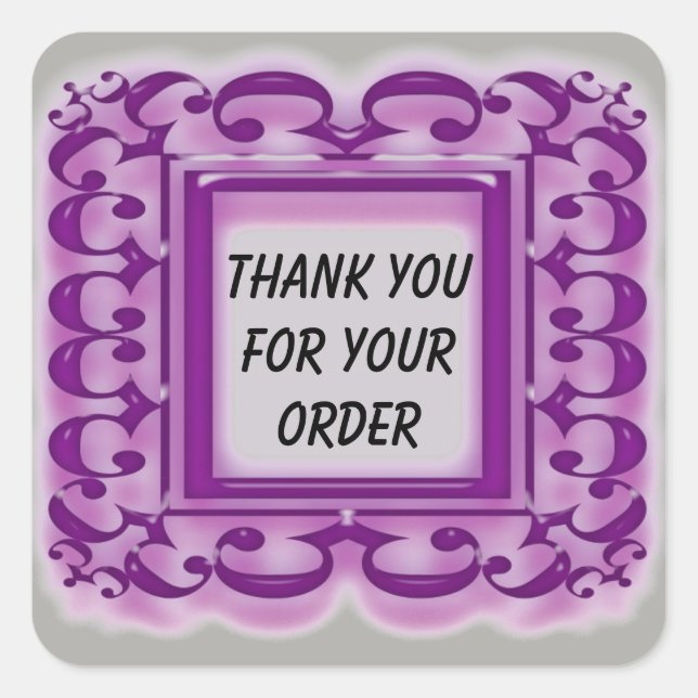 Business Customer Appreciation for Order Thank You Square Sticker (Front)