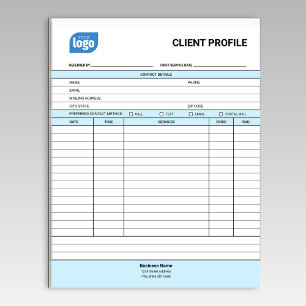 Business Customer Client Profile Sheet Notepad