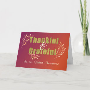 Business Customers Grateful at Thanksgiving Card