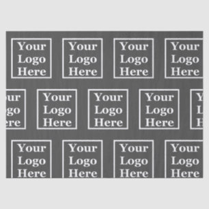 Business Dark Grey Your Logo Here Pattern Template Tissue Paper