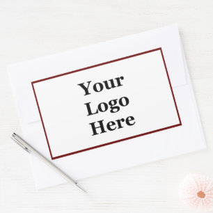 Business Dark Red and White Your Logo Template Sticker