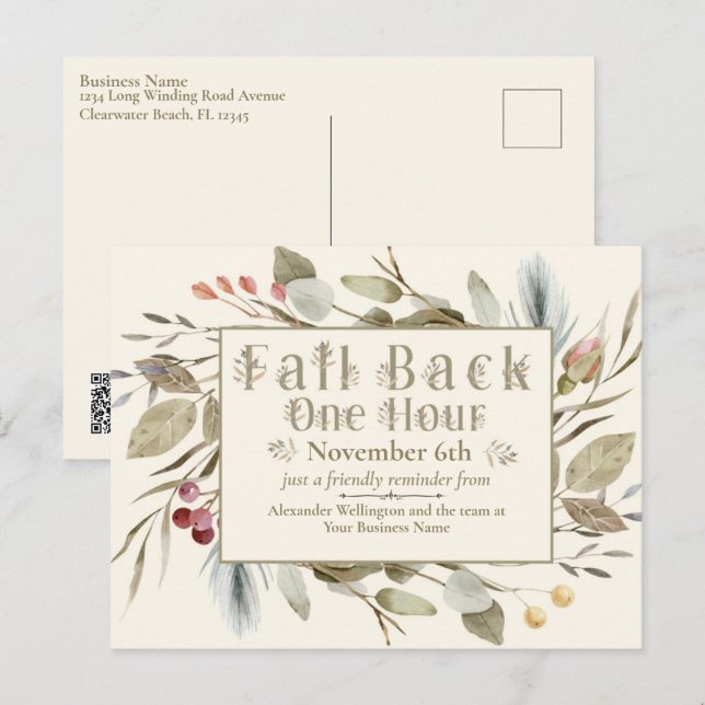 Business Daylight Savings Time Postcard (Front/Back)