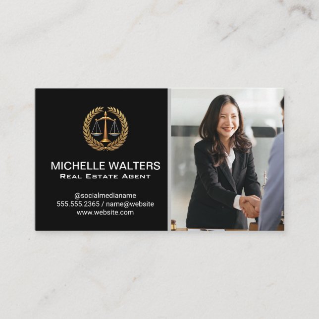 Business Deal | Hand Shake Business Card (Front)