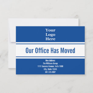 Business Deep Blue and White Moving Faire-part