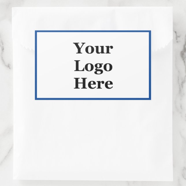 Business Deep Blue and White Your Logo Template Sticker (Bag)