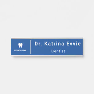 Business Dentist Logo   Modern Employee Staff Door Sign