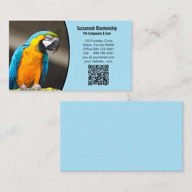 Business Details with QR Code & Custom Photo  Business Card (Front/Back)