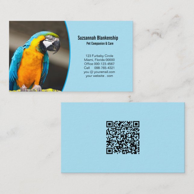 Business Details with QR Code & Custom Photo  Card (Front/Back)