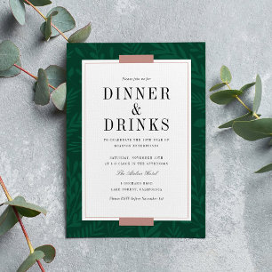 Business Dinner & Drinks - Emerald Invitation