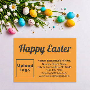 Business Easter Greeting on Orange Colour Enclosure Card