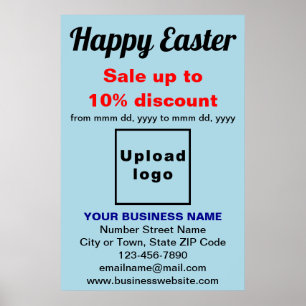 Business Easter Holiday Sale Light Blue Poster