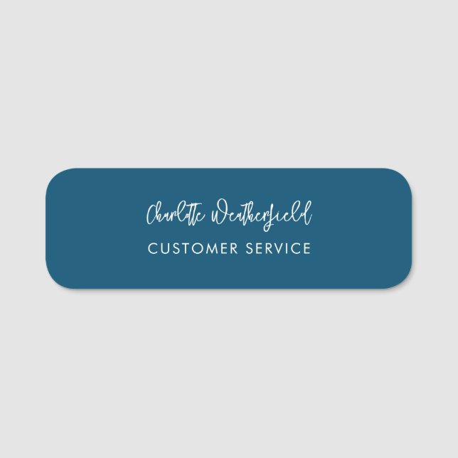 Business Employee Any Colour Script Name Tag (Front)