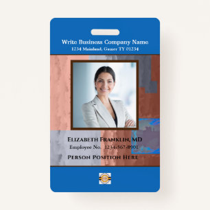 Business Employee Bar Code Logo ID Identification Badge