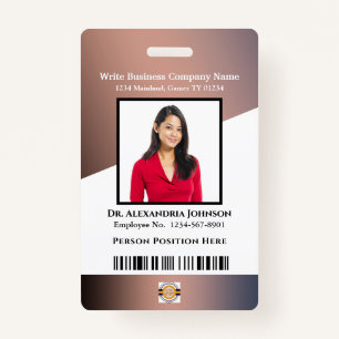 Business Employee Bar Code Logo ID Identification Badge