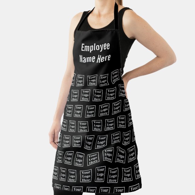 Business Employee Name and Your Logo Here Template Apron (Insitu)