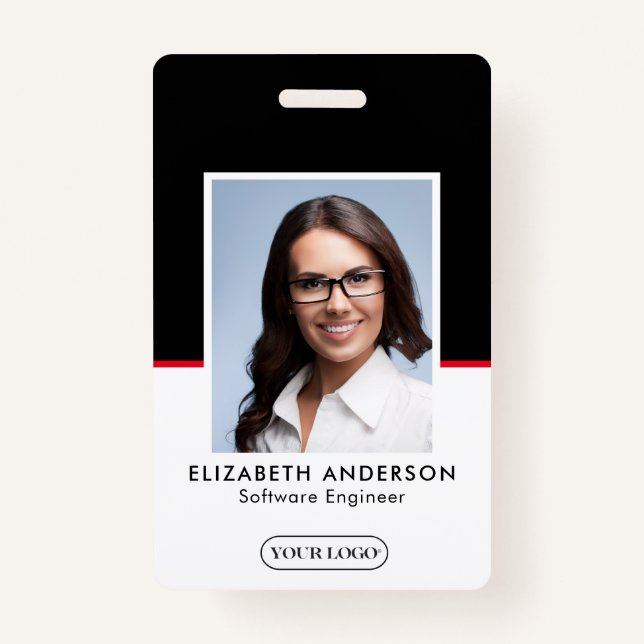 Business Employee Name Photo Logo ID  Badge (Front)