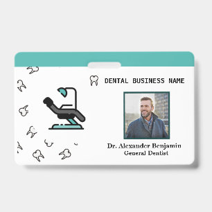 Business Employee Photo Dentist Logo Custom Badge