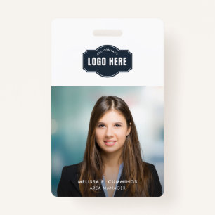Business Employee Photo ID with QR Code Custom Badge