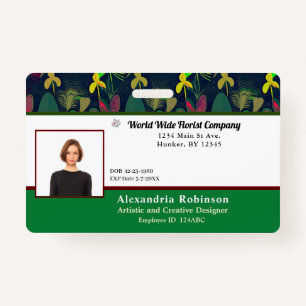 Business Employee Photo Logo Personalize Badge