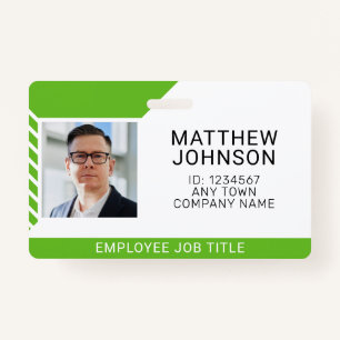 Business Employee Photo Name Template ID Badge