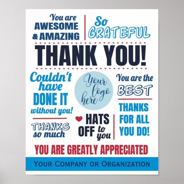 Business Employee Thank You Appreciation Poster (Front)