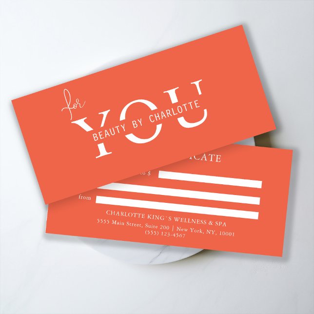 BUSINESS ENTITY CERTIFICATE (Personalized, BUSINESS GIFT CERTIFICATE! Orange & White, modern, minimal with a luxury touch.
)