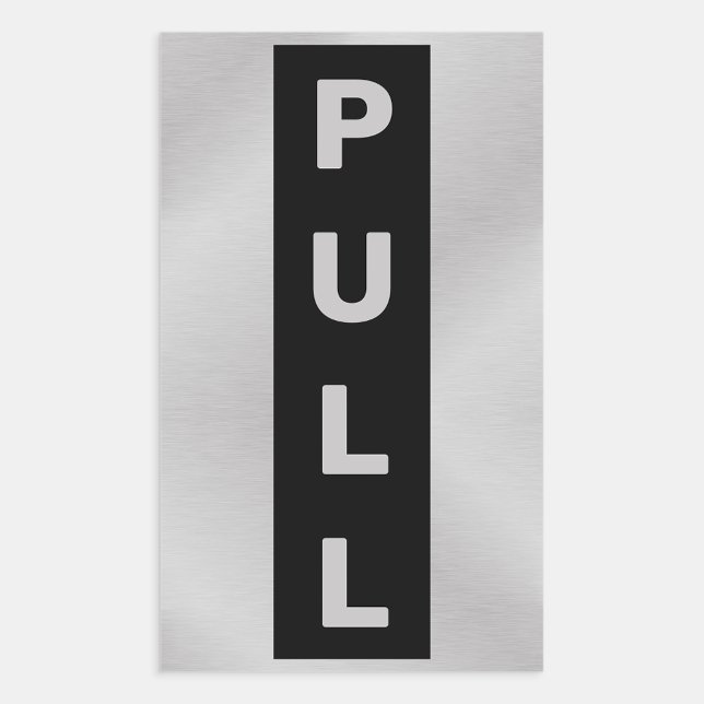 Business Entrance Exit Pull Door Sticker (black and silver pull sticker)