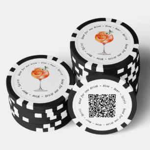 Business Event Aperol QR Code Drink Voucher  Poker Chips