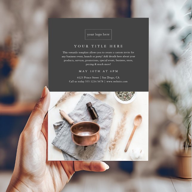 Business Event Minimalist Professional Photo Flyer (Simple minimal photo business brochure.)