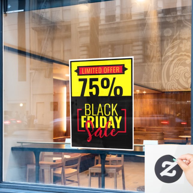 Business Event Store Discount Black Friday  Window Cling (Cafe Window)