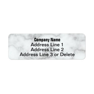Business Faux White Marble Return Address Template
