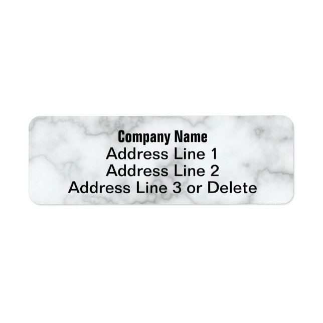 Business Faux White Marble Return Address Template (Front)